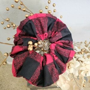 Handmade Red and Black Buffalo Plaid Buffalo Check Scrunchie Hair Accessory